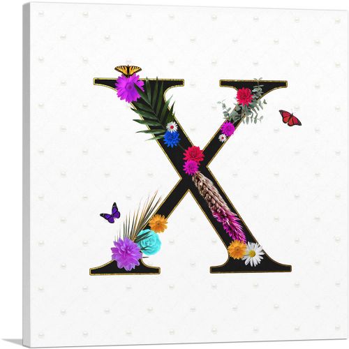 Flower Plant Butterfly Alphabet Letter X