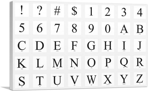 Modern Black White Gray Serif Horizontal Full Alphabet