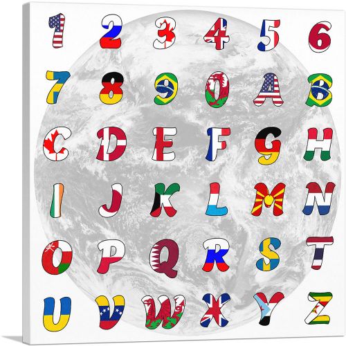 World Flags Square Full Alphabet