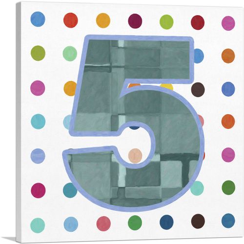 Fun Polka Dots Number 5 Five Numeral