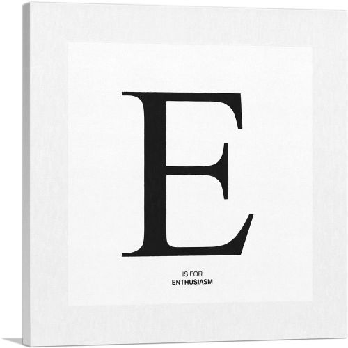 Modern Black and White Gray Serif Alphabet Letter E