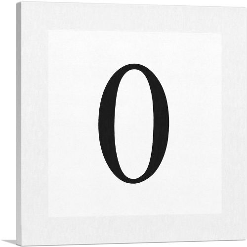 Modern Black and White Gray Serif Alphabet Number 0 Zero Numeral