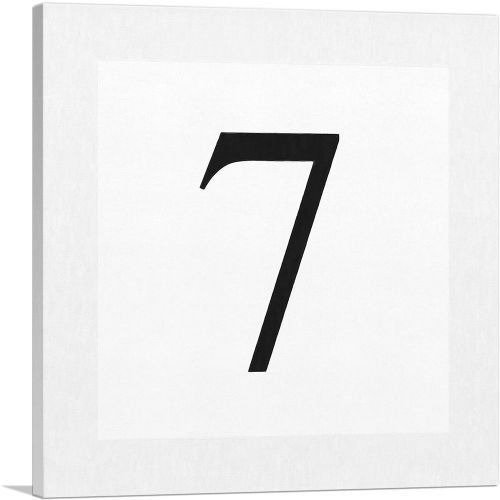 Modern Black and White Gray Serif Alphabet Number 7 Seven Numeral