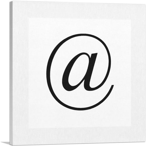 Modern Black and White Gray Serif Alphabet At Sign Symbol