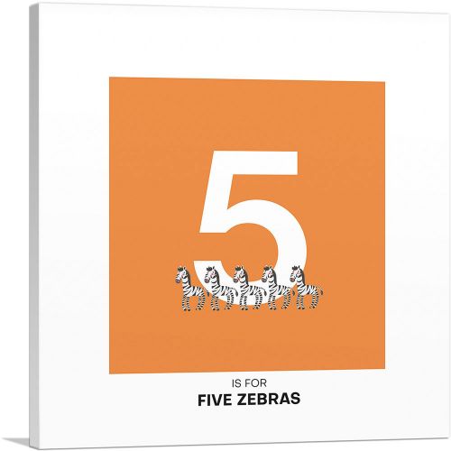 Kids Animal Alphabet Number 5 Five Numeral