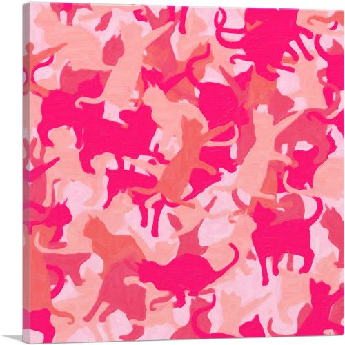 Light Pink Camo Camouflage Cat Kitten Pattern