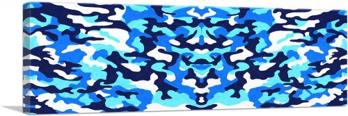 Navy Blue Baby White Teal Camo Panoramic Camouflage Pattern