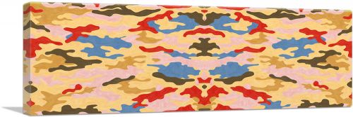 Red Brown Olive Green Pink Camo Panoramic Camouflage Pattern