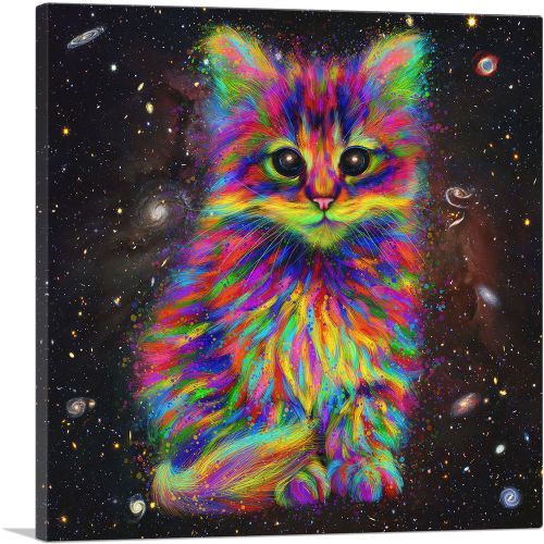Cute Kitten Cat Space Galaxy