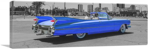 Blue Vintage Cadillac Car
