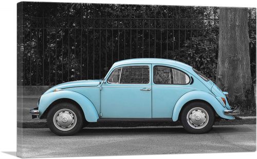 Blue Volkswagen Beetle Bug Vintage Car