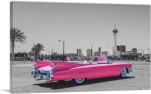 Pink Cadillac American Vintage Car