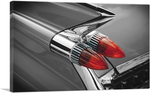 Red Light On Vintage Car Tail Fins
