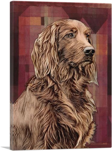 Irish Setter Dog Breed Red Geometric Pattern