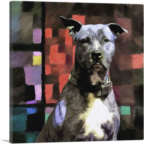 Pit Bull Terrier Dog Breed Colorful Abstract