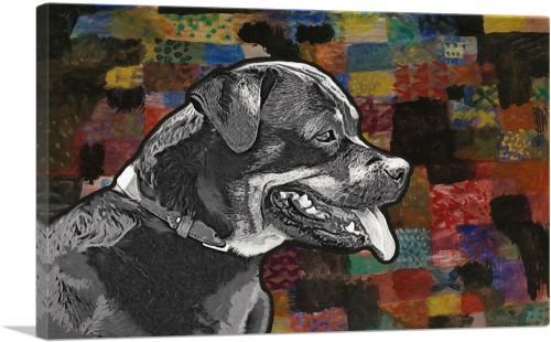 Rottweiler Dog Breed Colorful Pattern