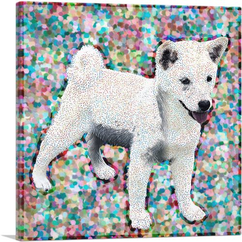 Shiba Inu Dog Breed Colorful Polka Dots