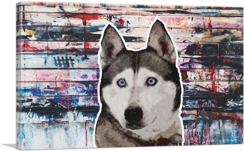 Siberian Husky Dog Breed Graffiti Rectangle