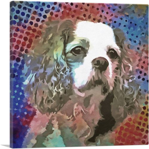 Cavalier King Charles Spaniel Dog Breed Polka Dot Pattern