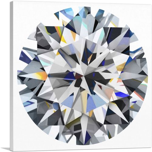 Gray Blue Yellow Round Brilliant Cut Diamond Jewel
