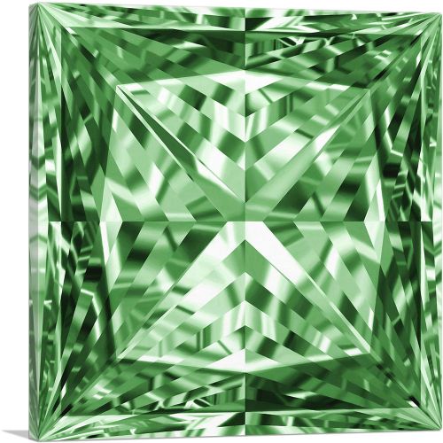 Green Princess Cut Diamond Jewel