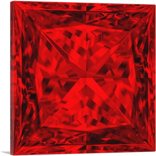 Red Princess Cut Diamond Jewel