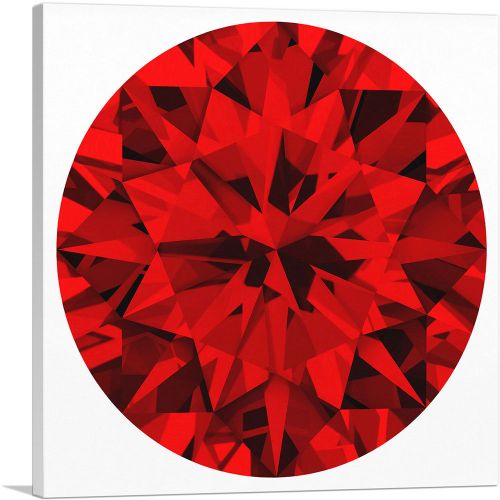 Red Round Brilliant Cut Diamond Jewel