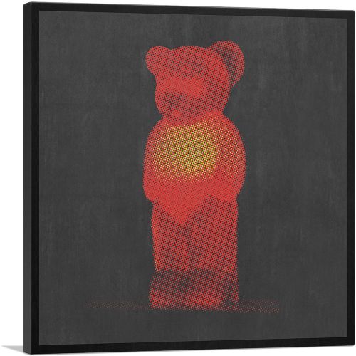 Modern Neon Red Gummy Bear