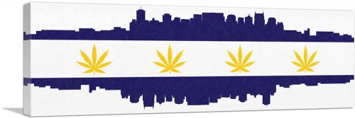 Nashville City Tennessee Flag Weed Leaf Pot Marijuana Cannabis