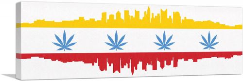 Columbus City Ohio Flag Weed Leaf Pot Marijuana Cannabis
