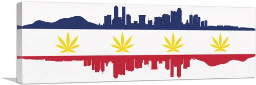 Denver City Colorado Flag Weed Leaf Pot Marijuana Cannabis
