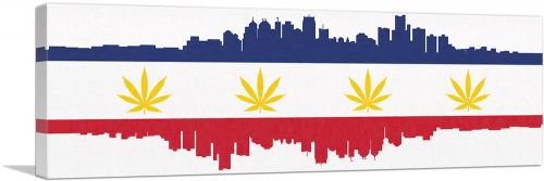 Detroit City Michigan Flag Weed Leaf Pot Marijuana Cannabis