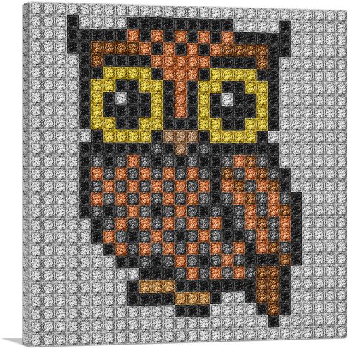 Owl Emoticon Bird of Prey Jewel Pixel