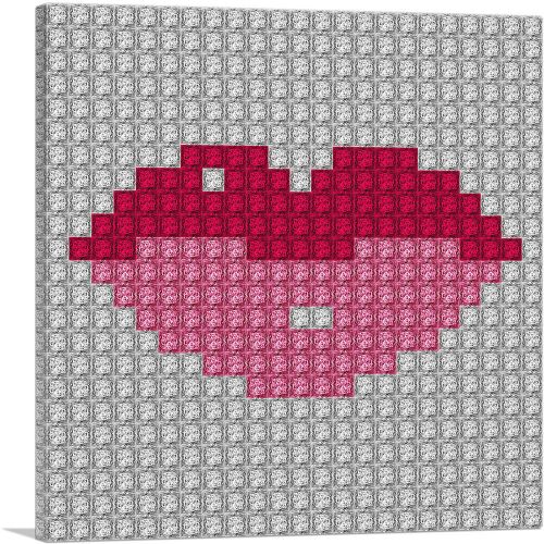 Pink Pixel Lips Emoticon Jewel Pixel
