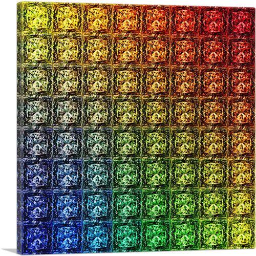 Rainbow Color Grid Gay Jewel Pixel