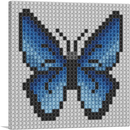 Blue Butterfly Wings Jewel Pixel