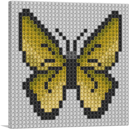 Yellow Butterfly Wings Jewel Pixel