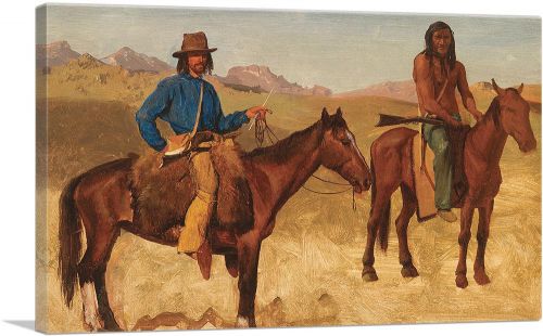 Trapper And Indian Guide On Horseback 1859