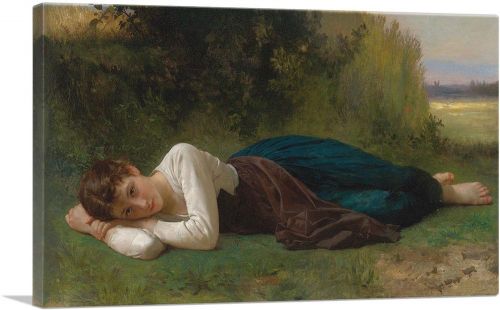 Rest Young Girl Lying Down 1880