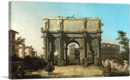 View of the Arch of Constantine with the Colosseum 1745