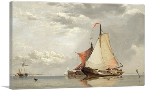 Dutch Fishing Craft Off Fort Lillo