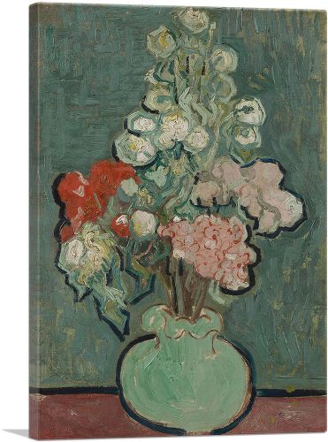 Still Life Vase With Rose-Mallows 1890
