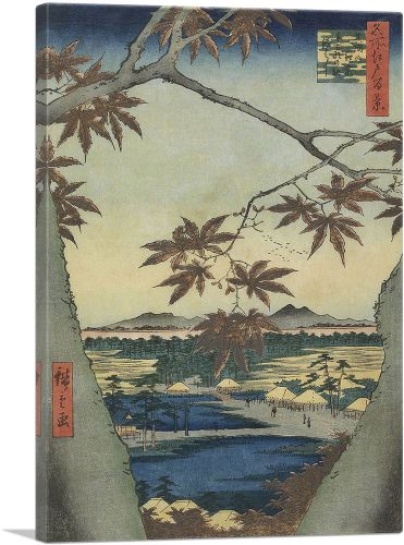 The Maple Leaves of Mama - Tekona Shrine and Tsugi Bridge 1857