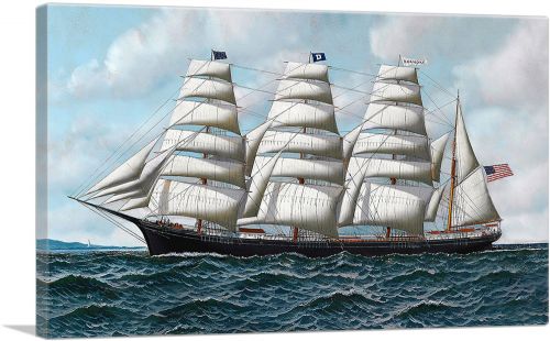 The Four Masted Barque Roanoke Under Full Sail