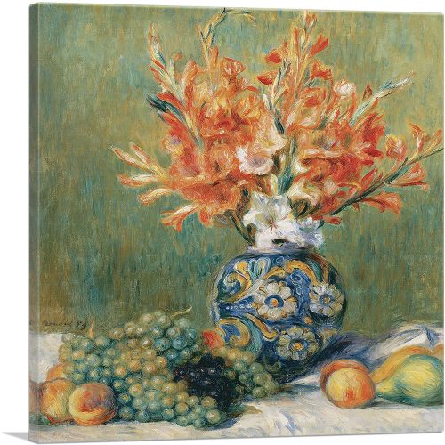 Still Life Flowers and Fruit 1889