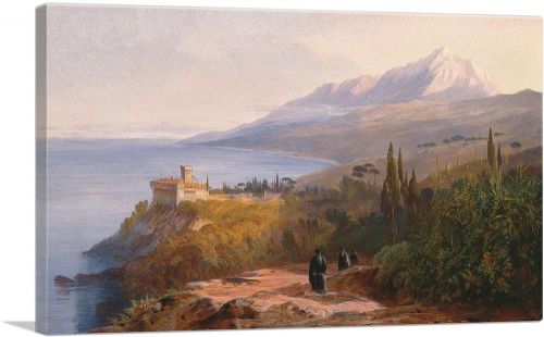 Mount Athos And Monastery Of Stavroniketes 1857