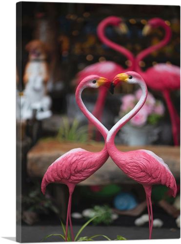 Plastic Pink Flamingo Heart