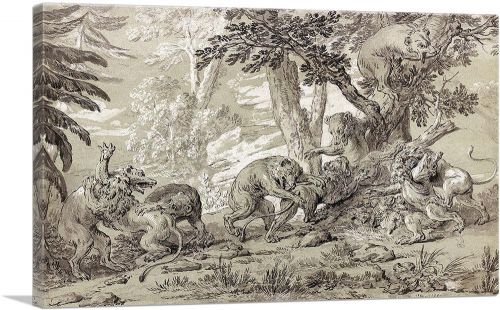 Combat Of Lions And Bears 1753