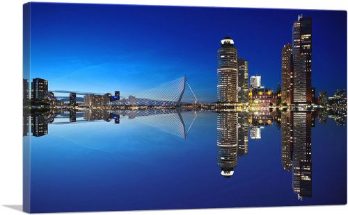 Rotterdam Netherlands Reflective Blue Skyline