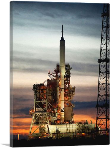 NASA Space Rocket on Launch Pad Ready for Takeoff